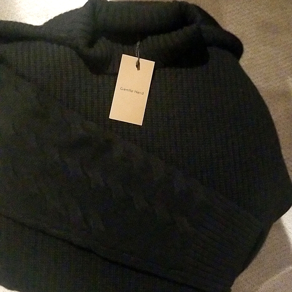 NWT Oversized Cashmere Turtleneck Sweater (Black) - Gentle Herd - Picture 12 of 16